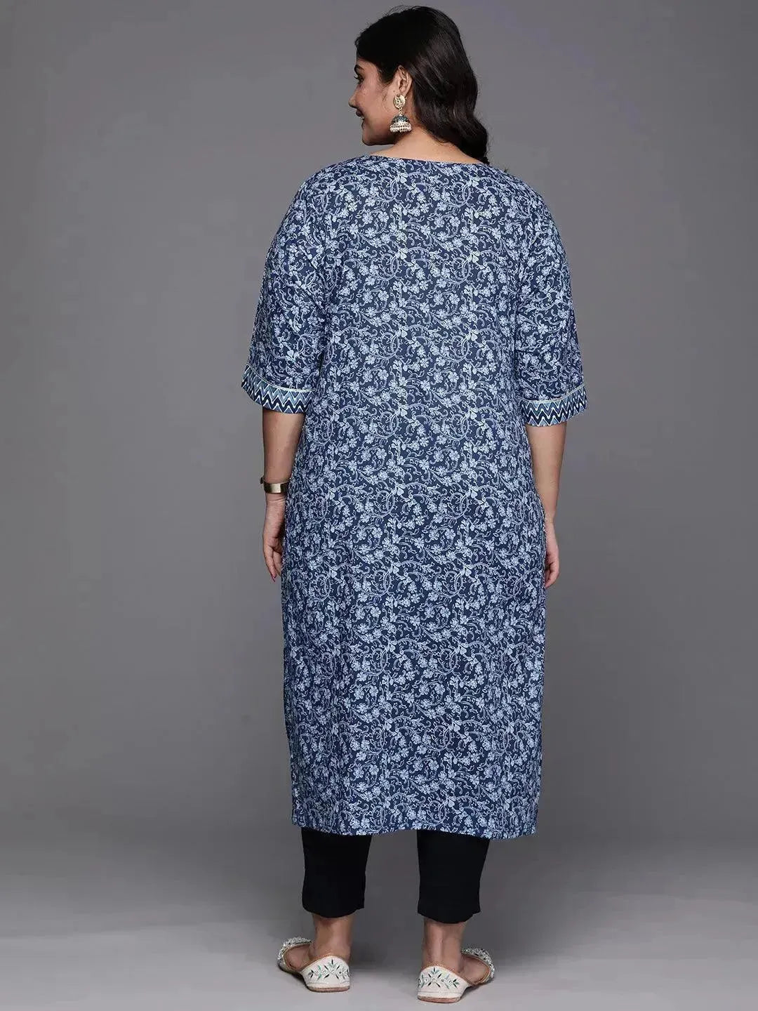 Azure Bloom Cotton Kurta