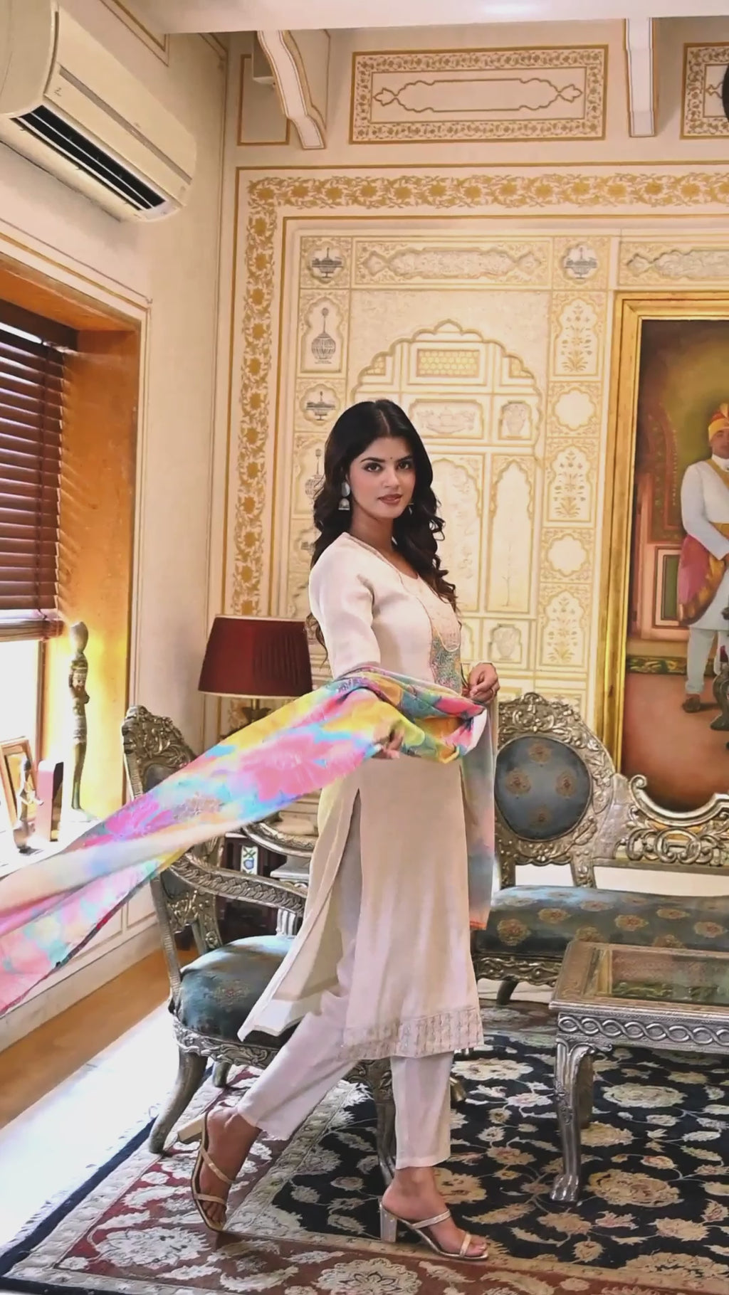 Simar Embroidered Kurti Set with Pant & Dupatta