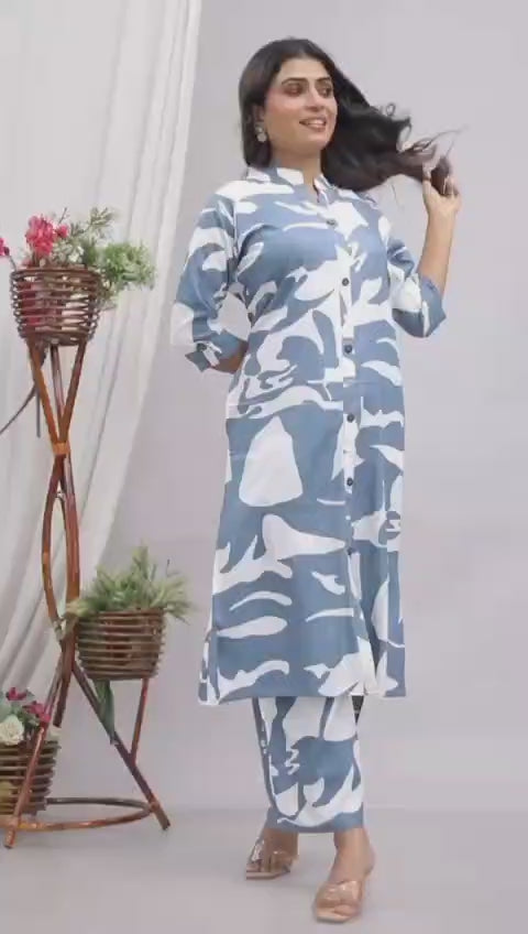 Cotton Grey & White Co-ord Set 🤍✨